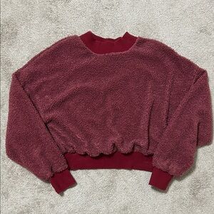 Fabletics Crop Sweater in Deep Berry